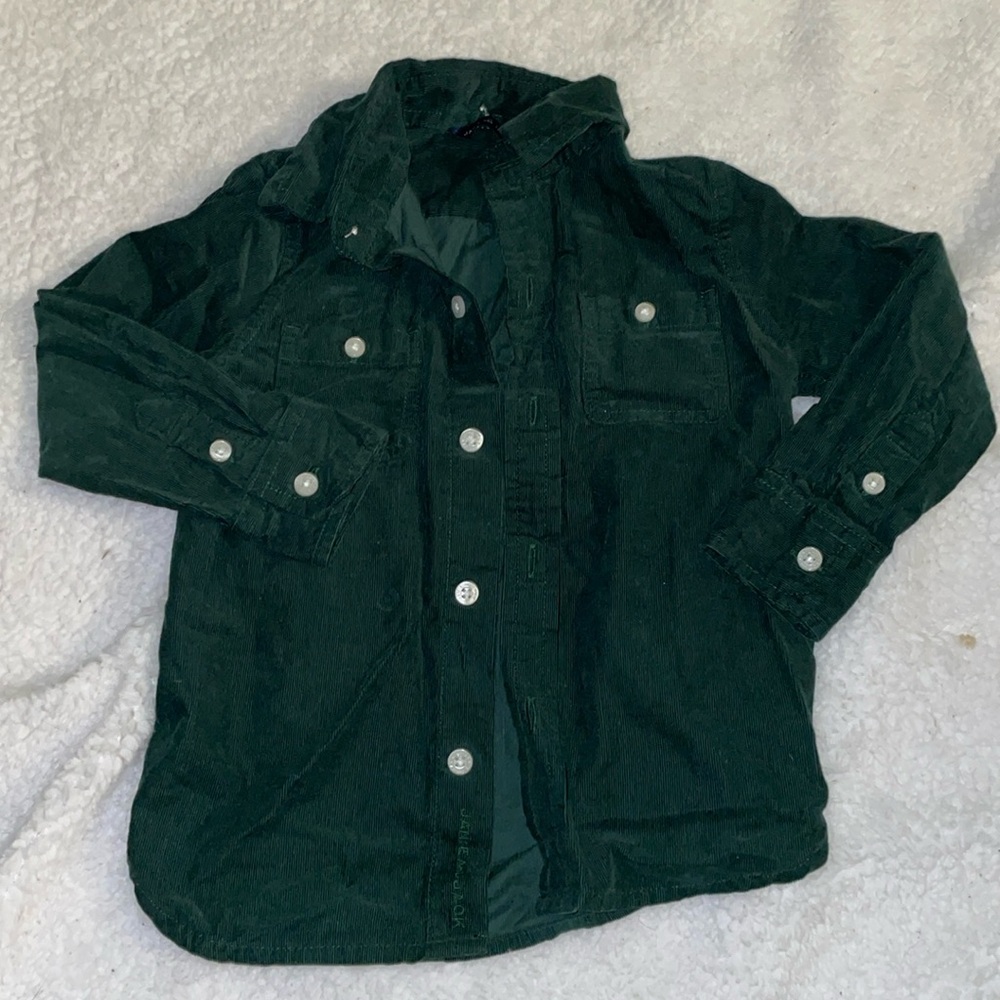 Janie and Jack green button down shirt, size 18-24 months